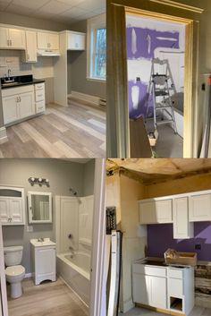 For this remodeling project in Haverhill Massachusetts, we completely renovated the bathroom and kitchen. We added new floors, new cabinets, new shower surround, new walls, new paint and fixtures.