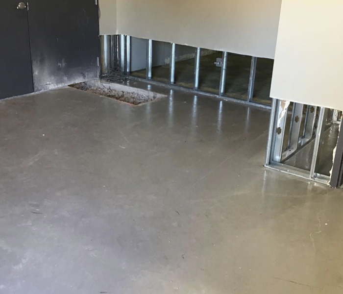 This business had standing water all over the floor when we arrived. Our team began extracting the water, and placing drying equipment immediately.