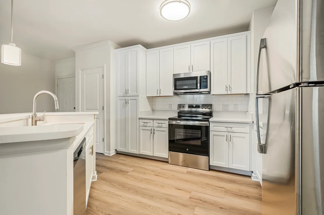 Kitchen with White Cabinets
