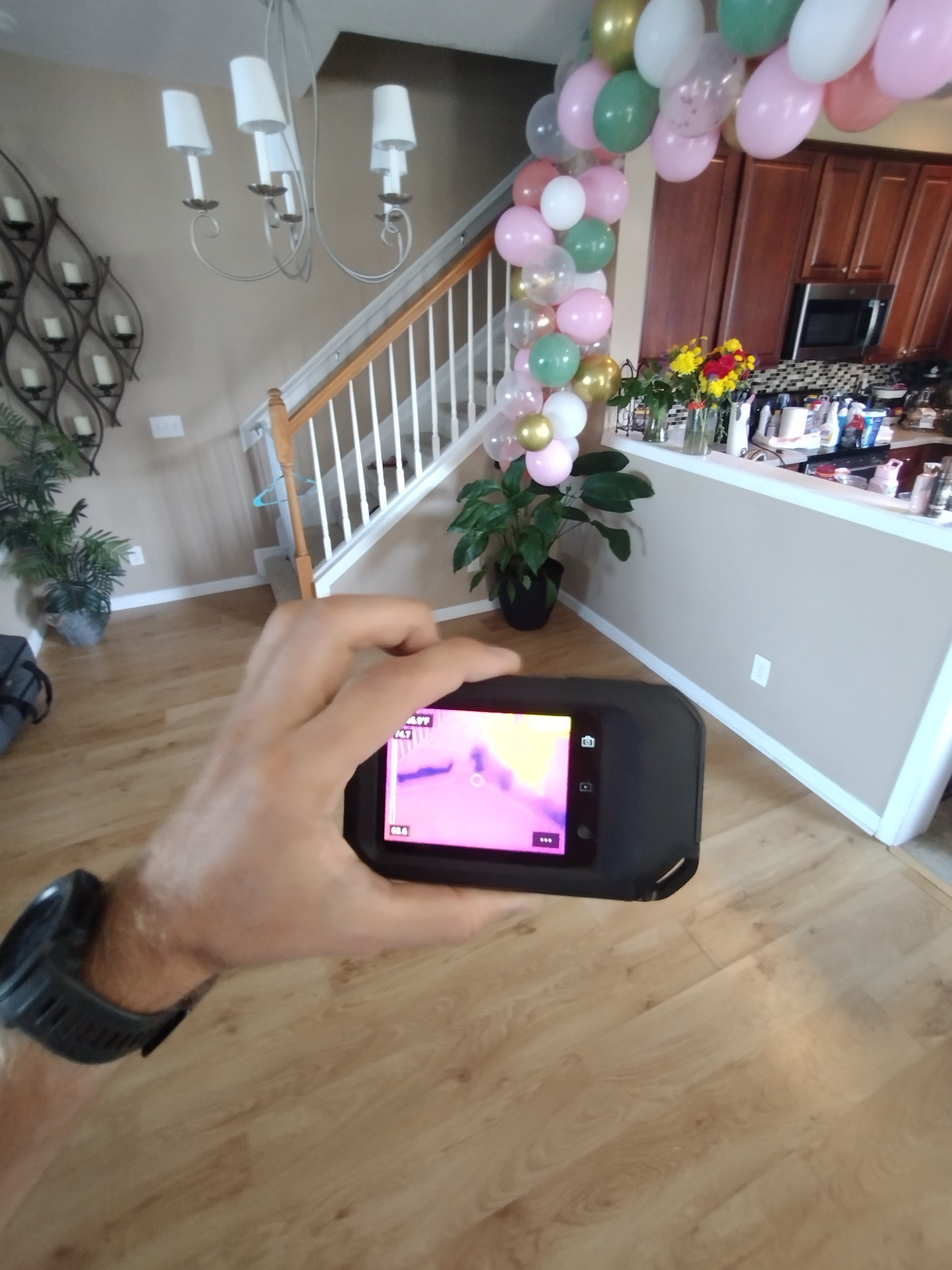 IR inspection in a residential property after a leak inside of a kitchen cabinet.