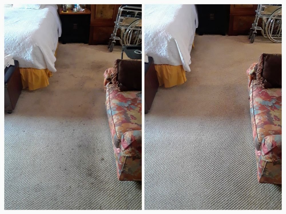 Before and after carpet cleaning in Los Alamitos