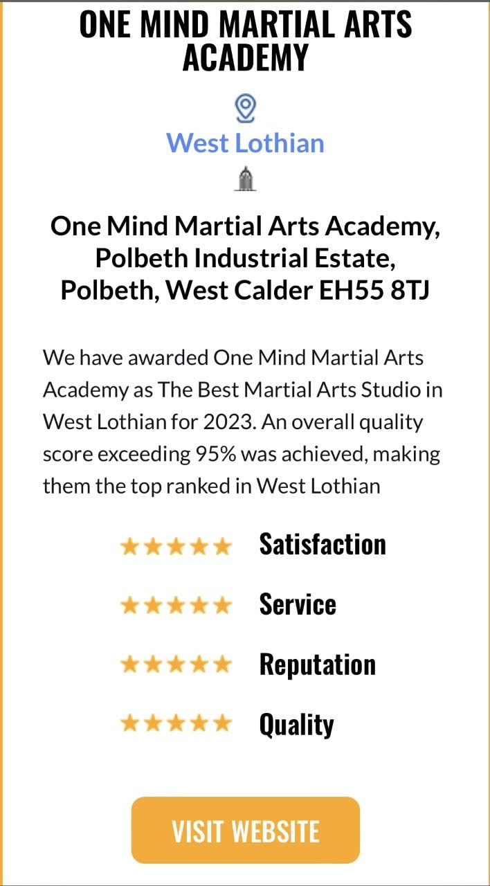 One Mind Martial Arts Academy West Calder 07799 450982