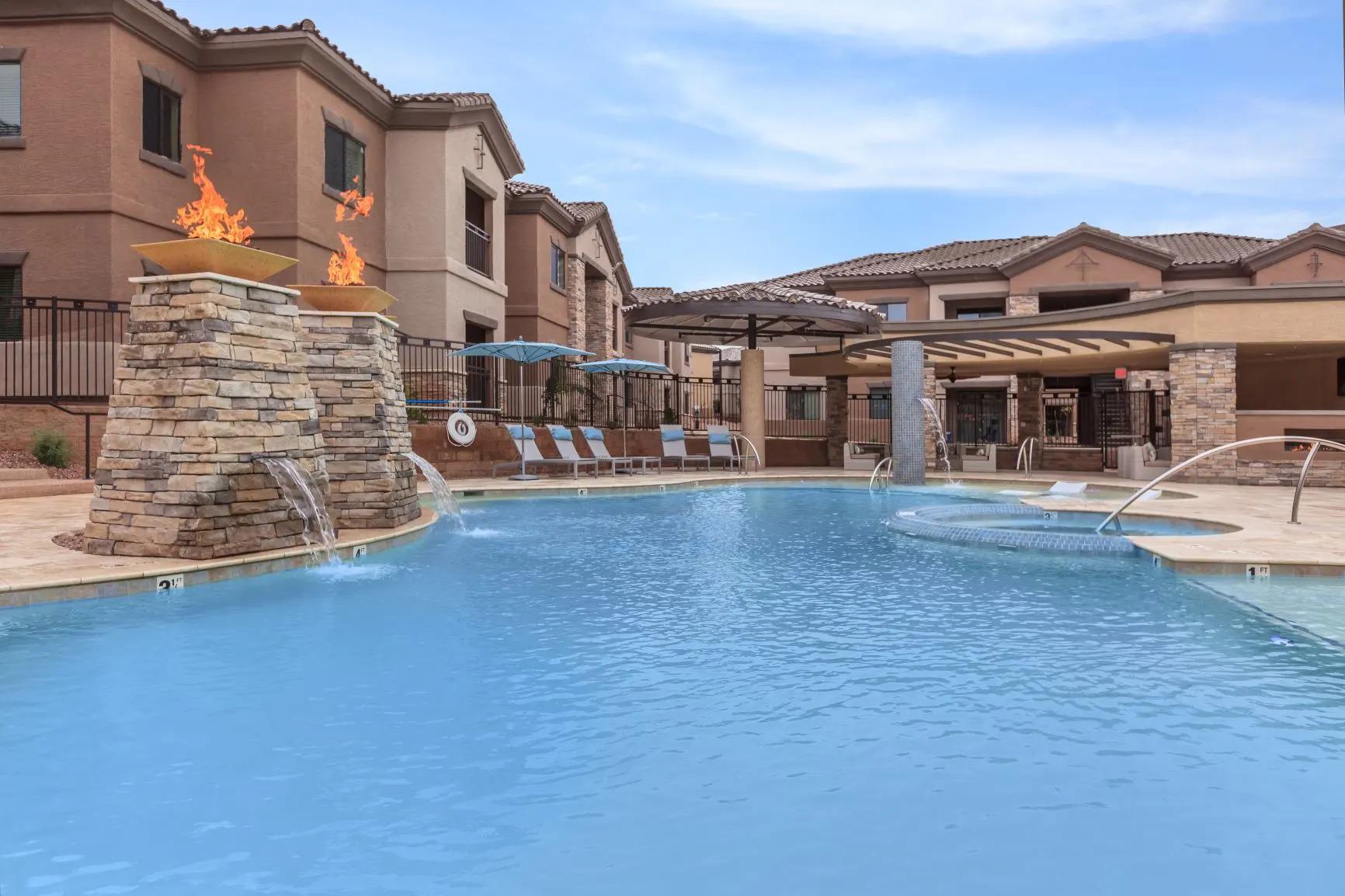 Resort-style swimming pool
