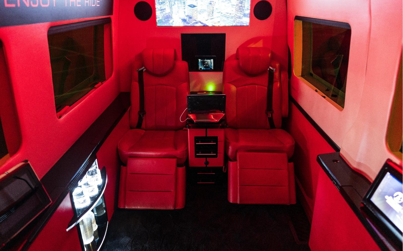 Las Vegas Party Bus 8 Passenger Ultra Luxury JET Sprinter with TVs, sounds and total luxury.