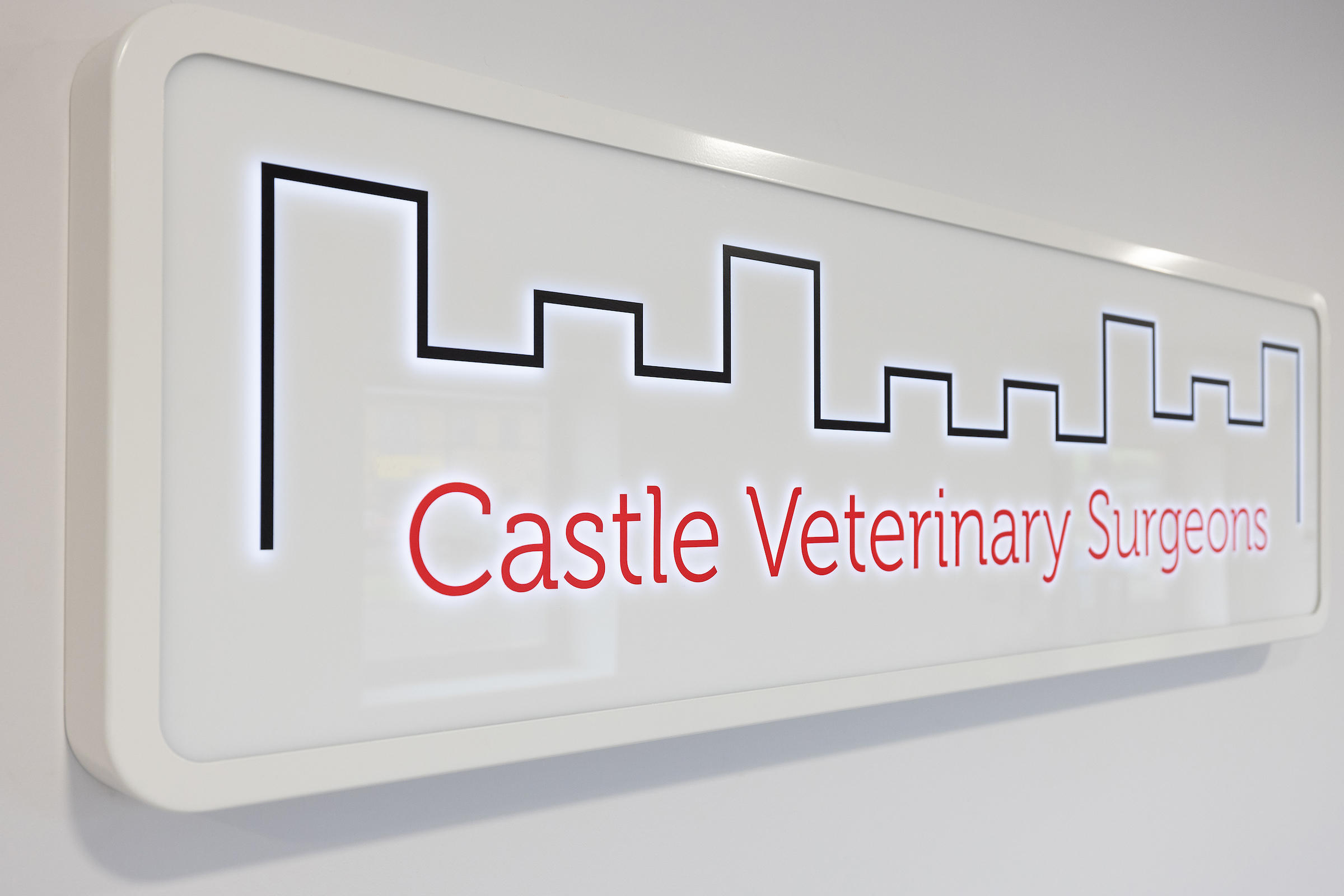 Internal Castle Vets signage Castle Veterinary Surgeons - Bishop Auckland Bishop Auckland 01388 450700