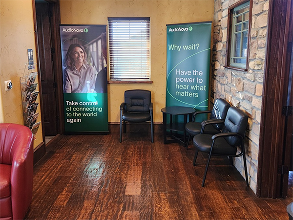 Interior photo of entryway of the AudioNova hearing clinic in McKinney, TX
