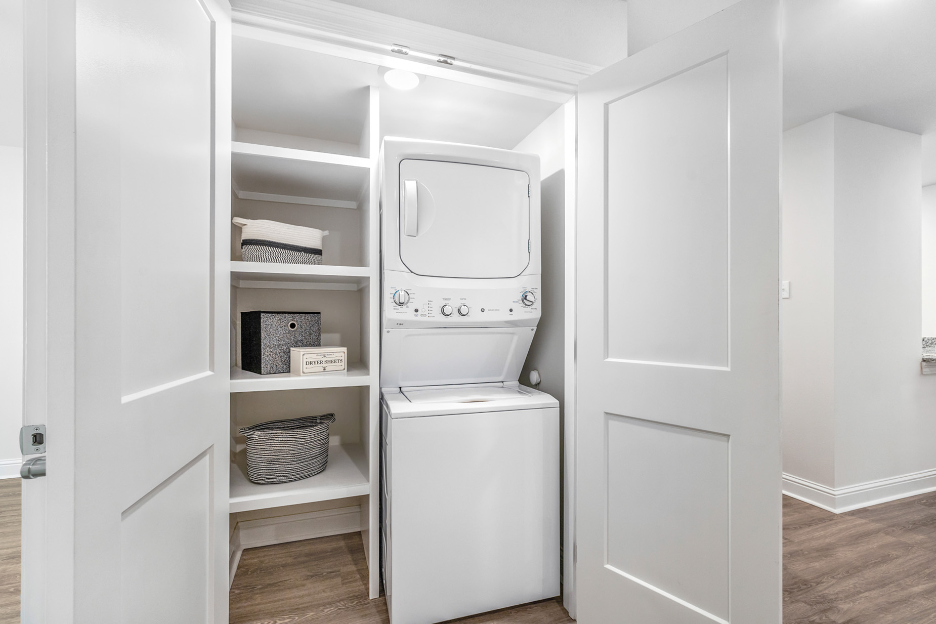 Washer & Dryer with Organized Shelving