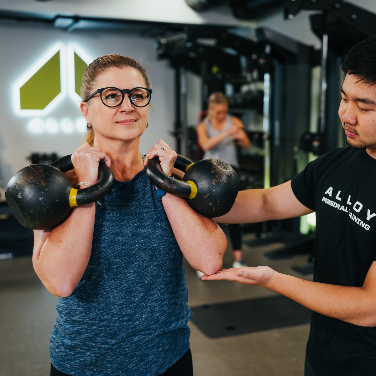 At Alloy Personal Training West Roswell, our personal training services are designed to deliver real results through a proven system of the best expert fitness coaching, personalized programming, and built-in accountability.
We specialize in small group personal training—combining the customization of one-on-one coaching with the energy and motivation of a supportive group setting. Every session is led by a certified personal trainer who tailors your workout to your goals, fitness level, and any limitations. Whether you're searching for a personal trainer near me, a fitness coach, or a private trainer near me, Alloy is your trusted local solution. Our clients, many in their 40s, 50s, and beyond, choose us for smarter, safer, and more effective workouts. Get stronger, feel better, and stay consistent with a program built just for you. Located in Roswell, GA, we’re here to help you move well, live fully, and reach your goals faster.
Schedule a free Starting Point Session today!