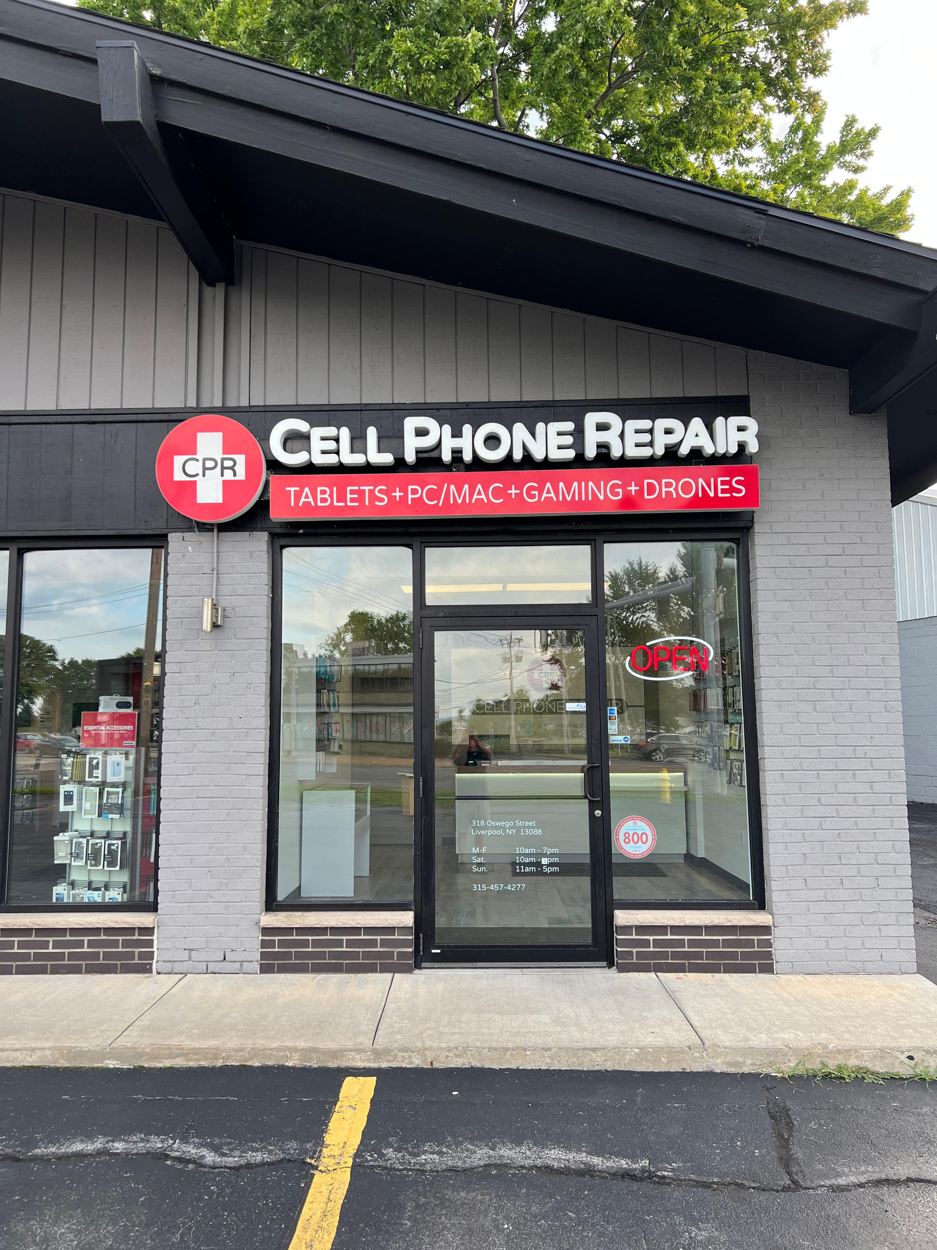 storefront of cpr cell phone repair liverpool ny