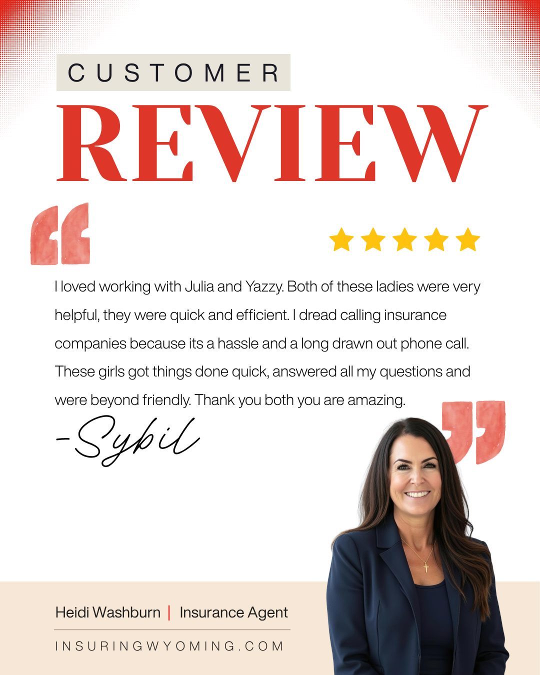 Thank you so much for sharing this, Sybil. We’re so glad to hear that Julia and Yazzy were able to make the process quick and simple for you. They both do an amazing job helping customers and making sure questions are clearly answered.