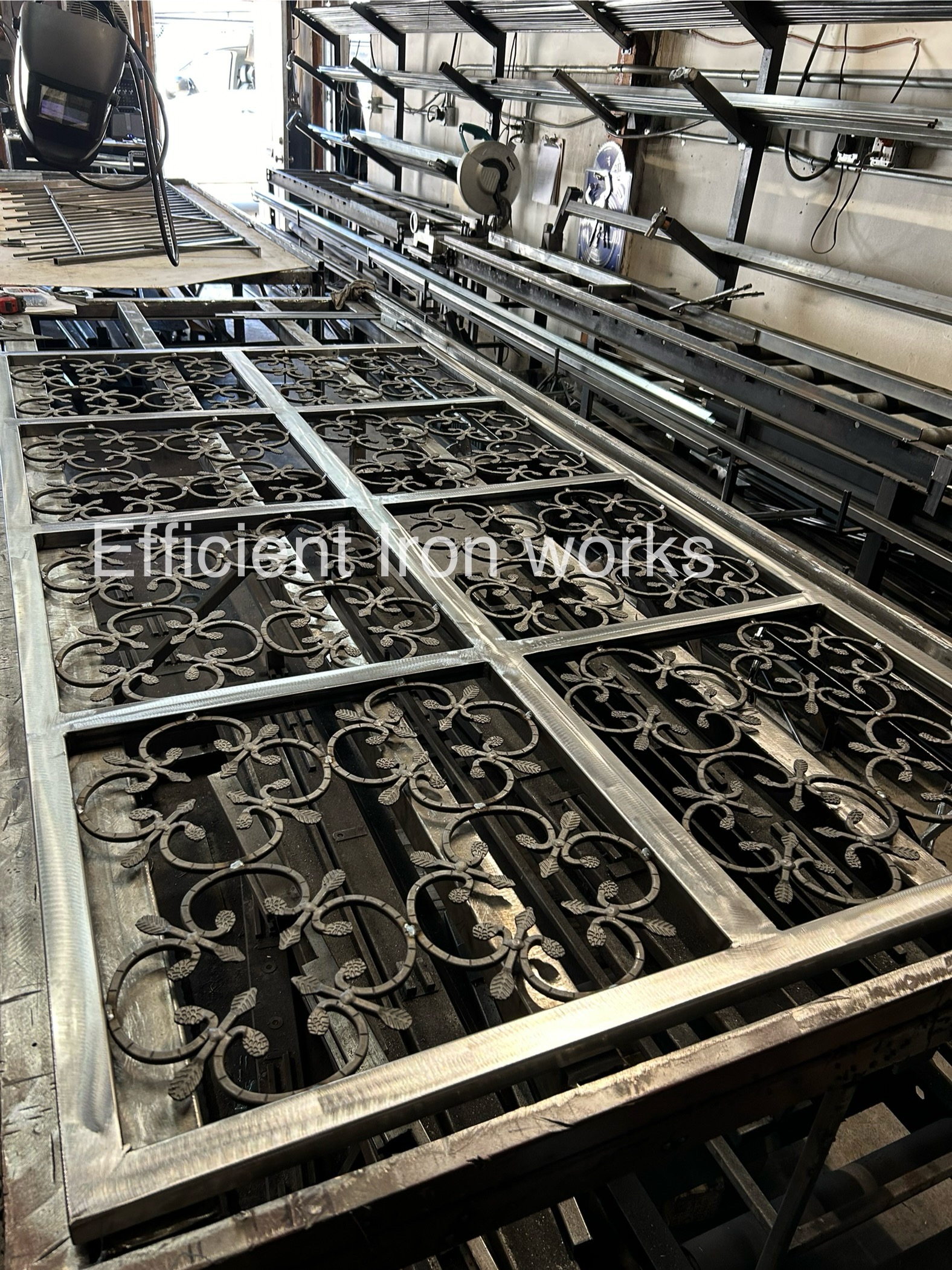 Iron railing that has not yet been installed