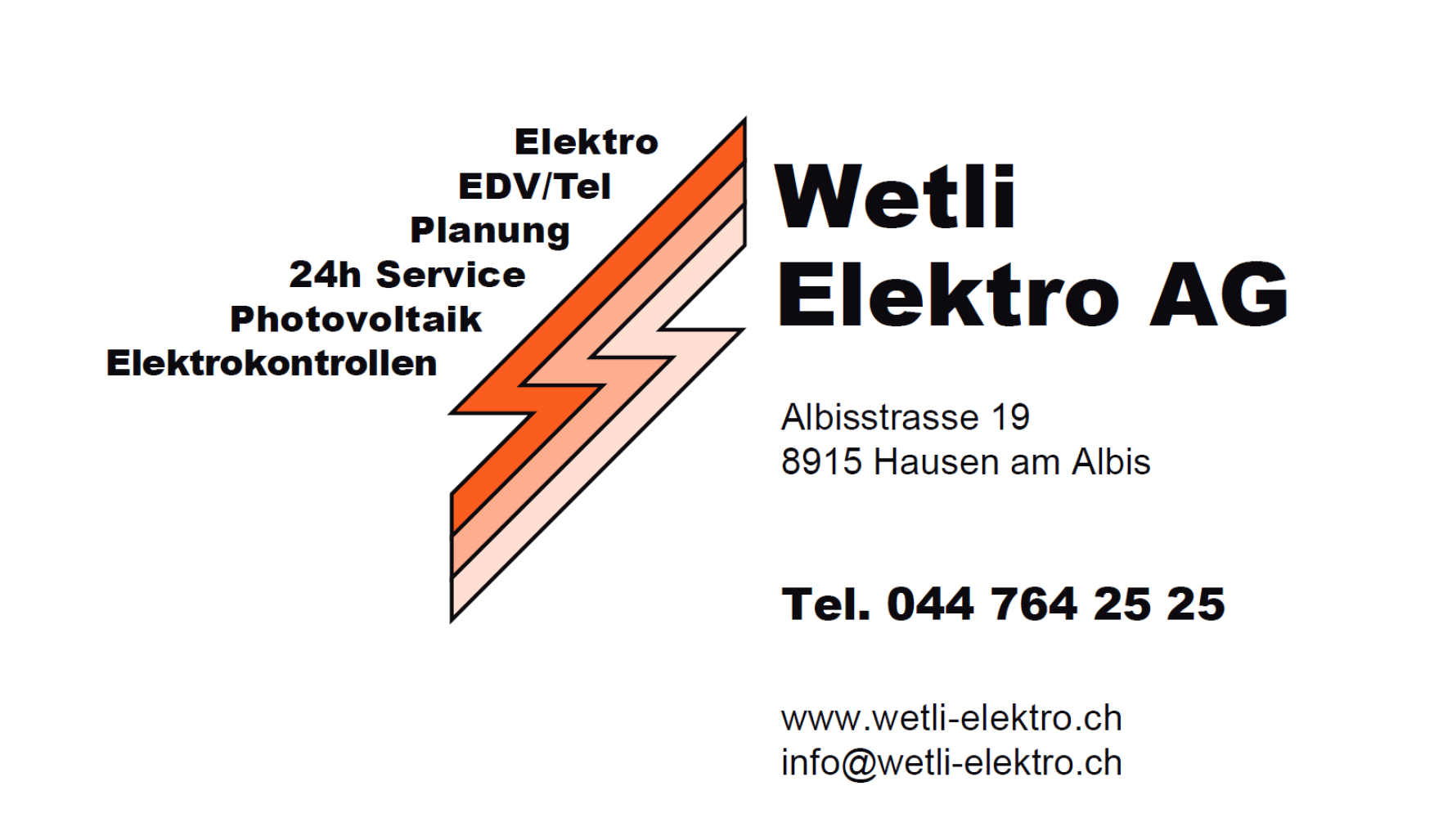 Wetli Elektro AG, Albisstrasse 19 in Hausen am Albis