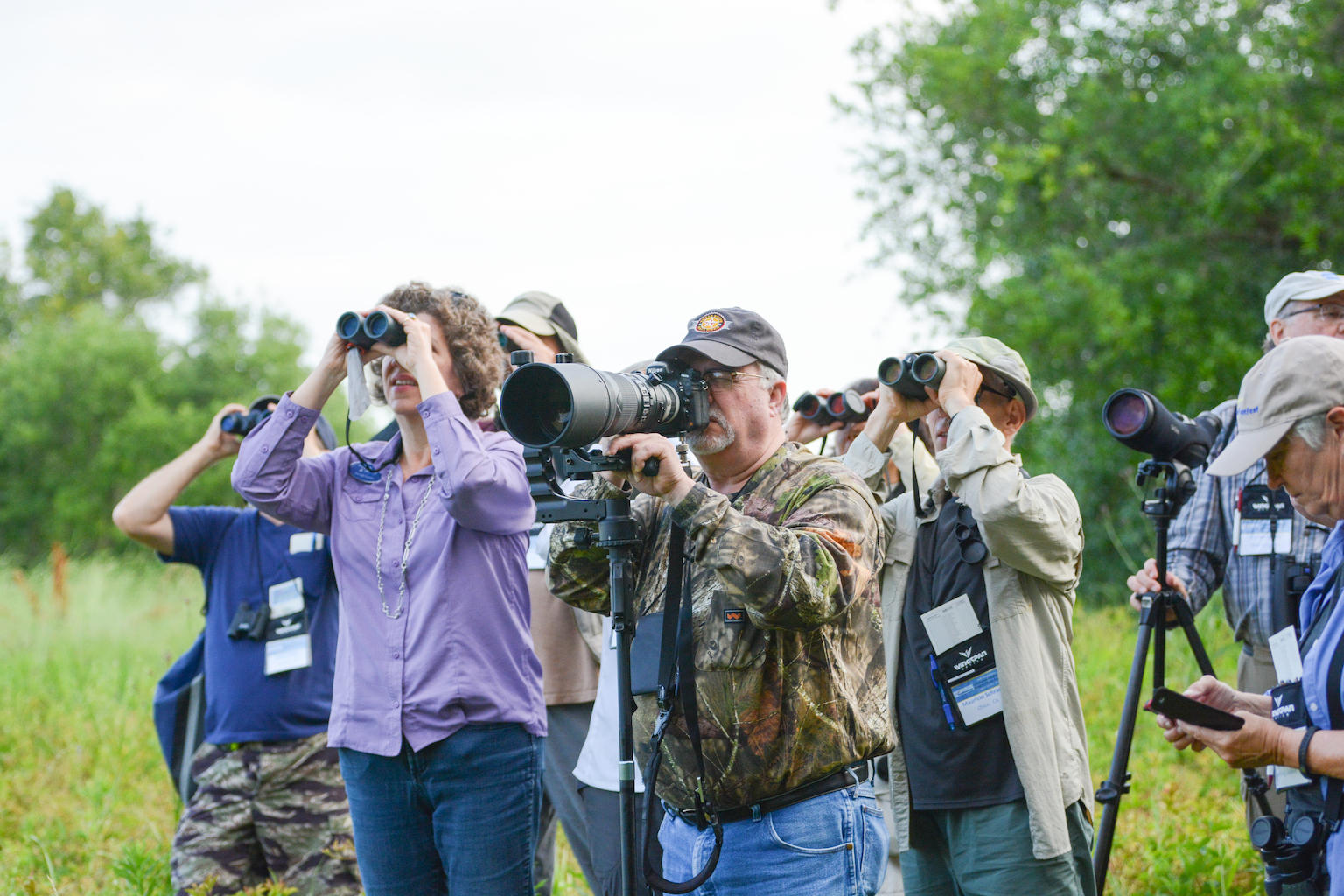 Port Arthur Convention and Visitors Bureau staff give birding tour in Port Arthur, Texas.
