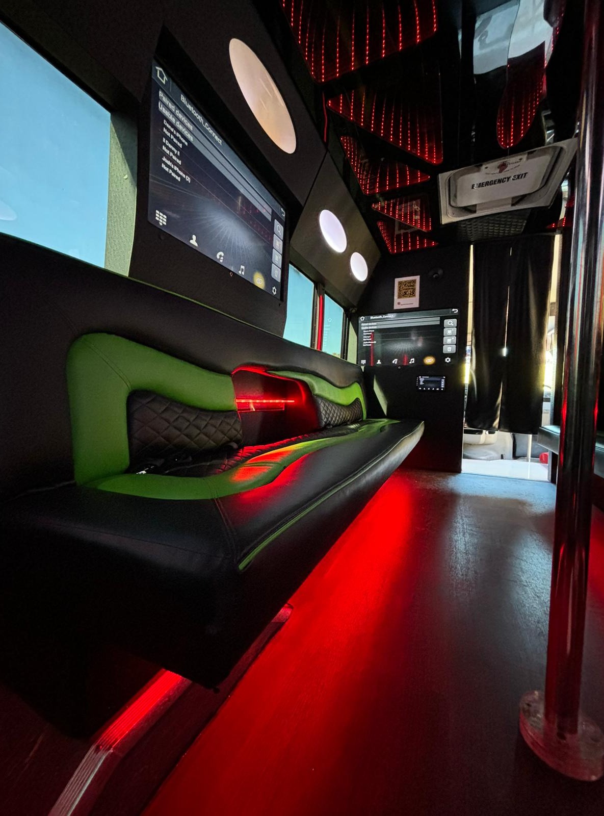 Las Vegas Party Bus 20-24 Passenger Party Bus with dance pole and state of the art sound, video and lighting.