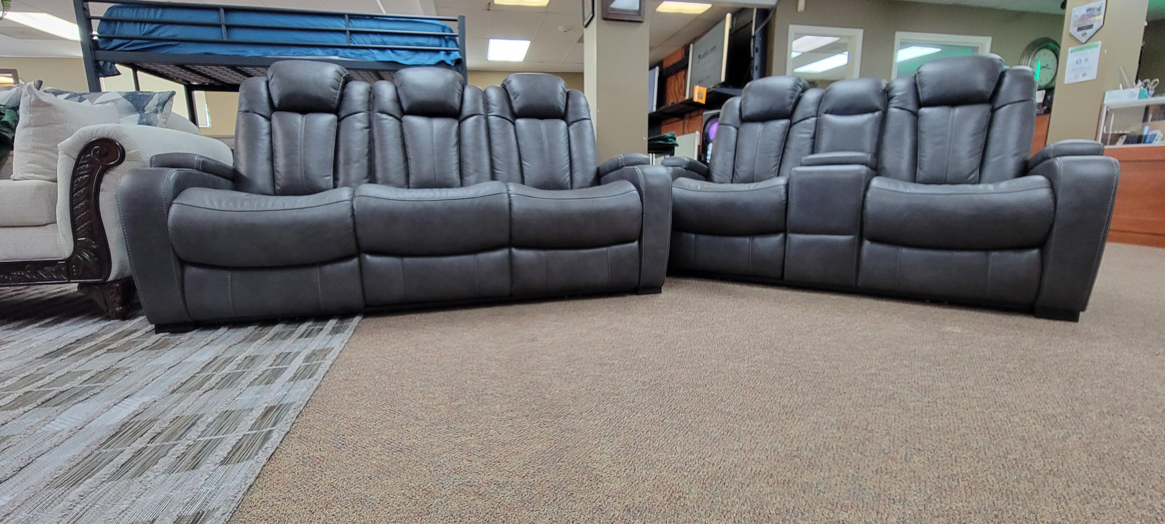 Leather Power recline sofa and loveseat