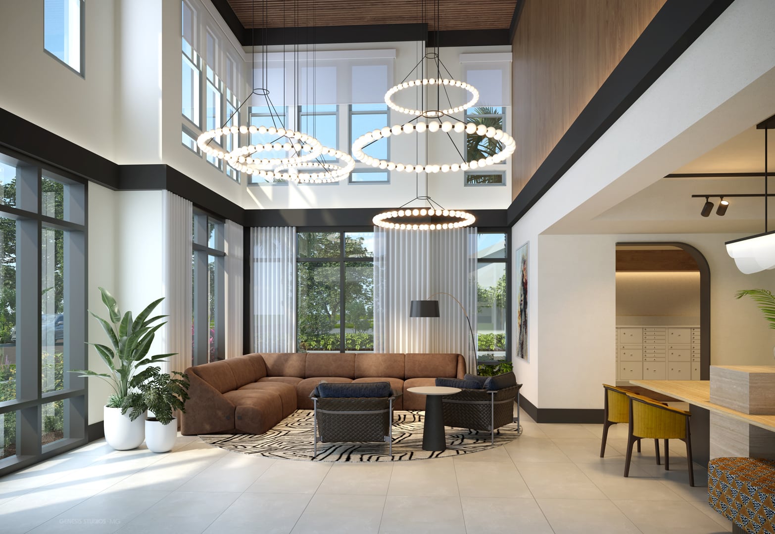 Lobby area at Claro on 7th 