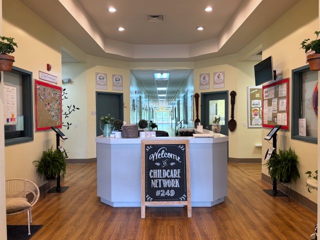 Our bright, welcoming lobby features a friendly front desk where families are greeted with warm smil 