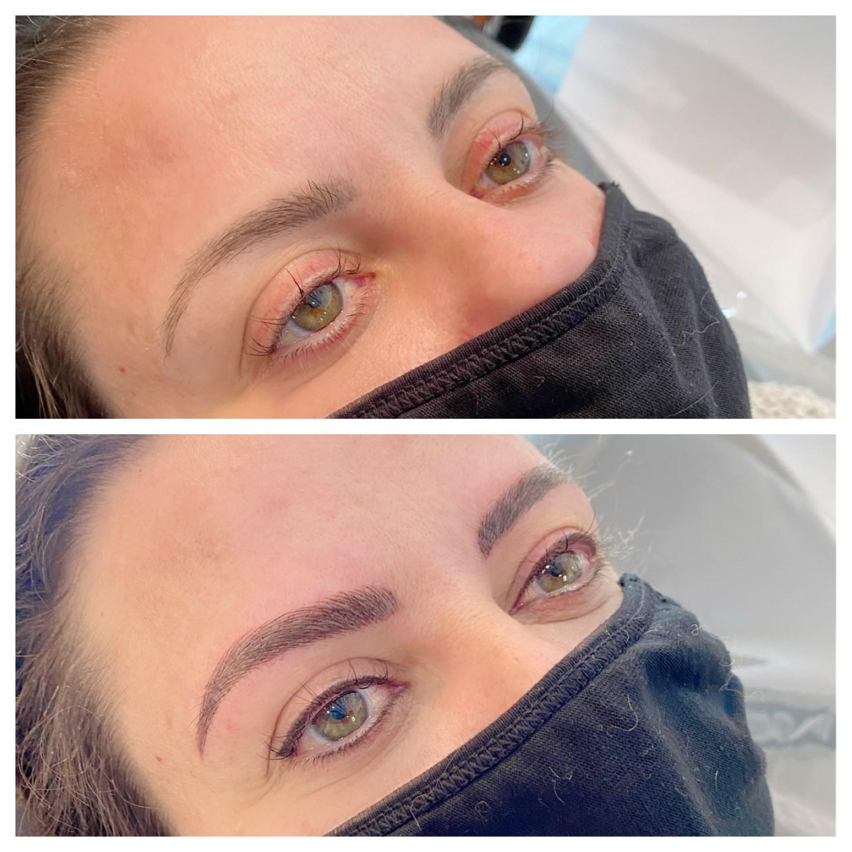 Microblading Before After at Laveda Lash & Brow