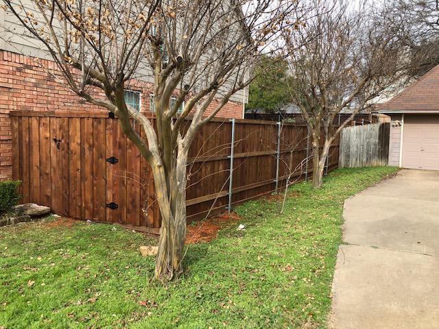 Cedar backyard fence installed in Austin