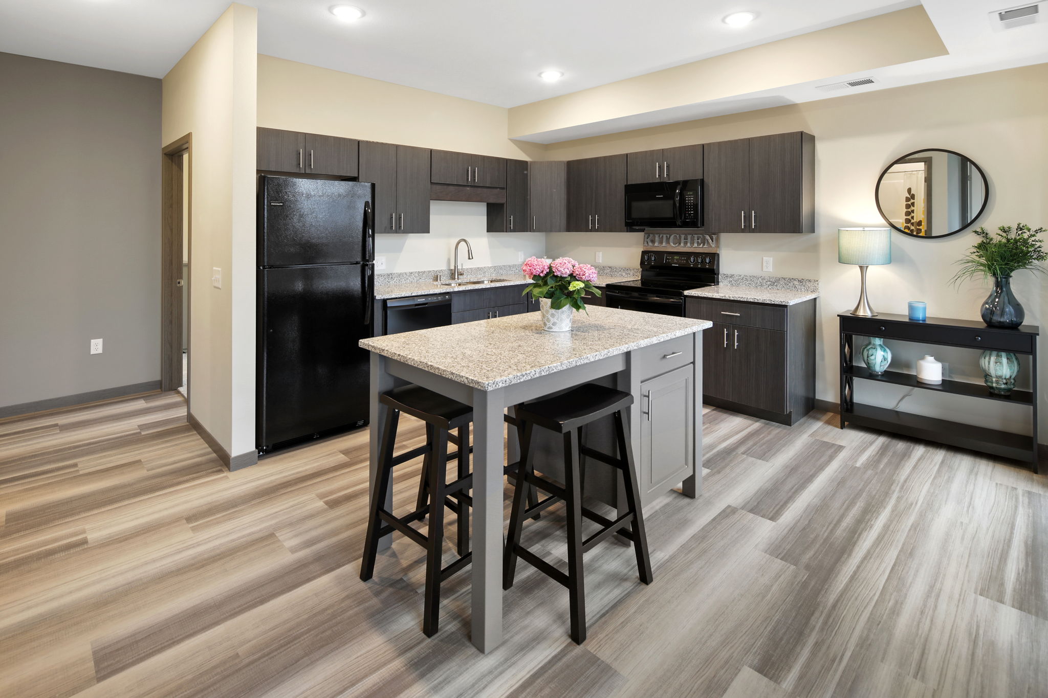 Fully-Equipped Kitchen With Granite Countertops