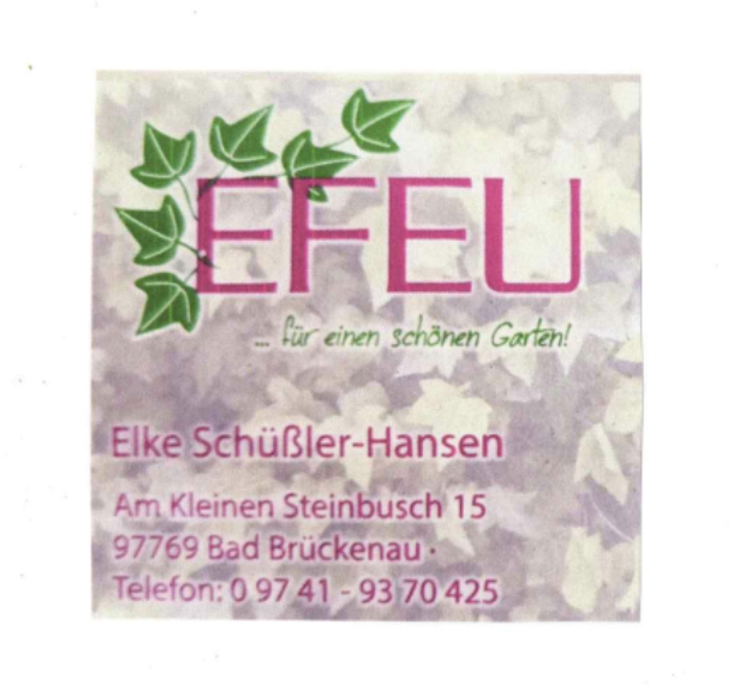 Elke Schüßler-Hansen, Am Kleinen Steinbusch 15 in Bad Brückenau