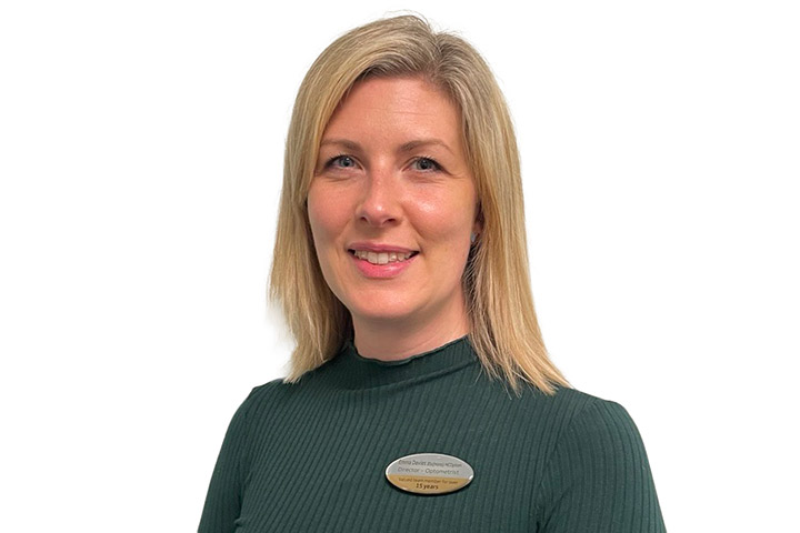 Emma Davies, Ophthalmic Optician in our Wellington store