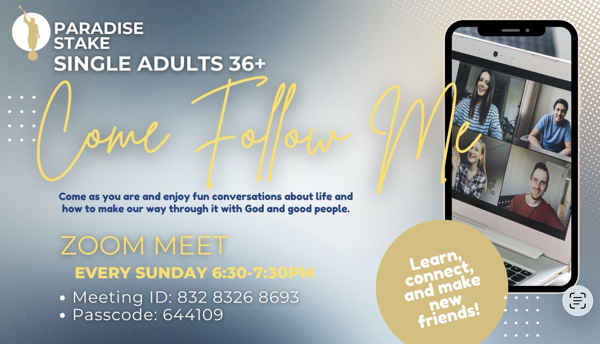 Weekly Meetup Post Single Adult 36+ Come Follow Me – Weekly Zoom Meetup - The Church of ...