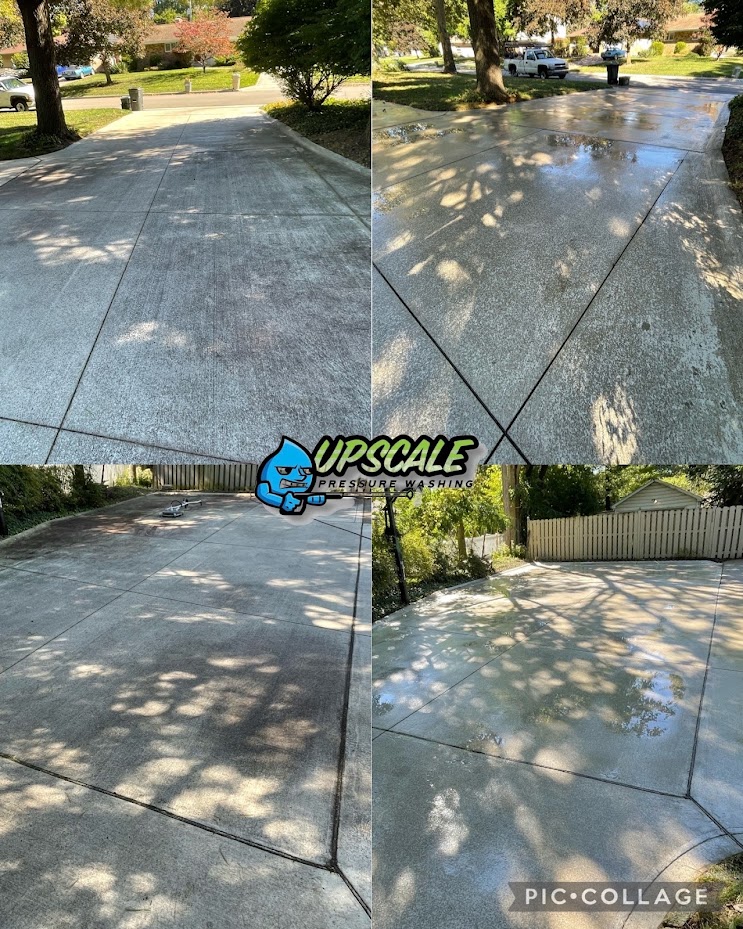 Concrete cleaning in Worthington, Ohio. Love great results like this