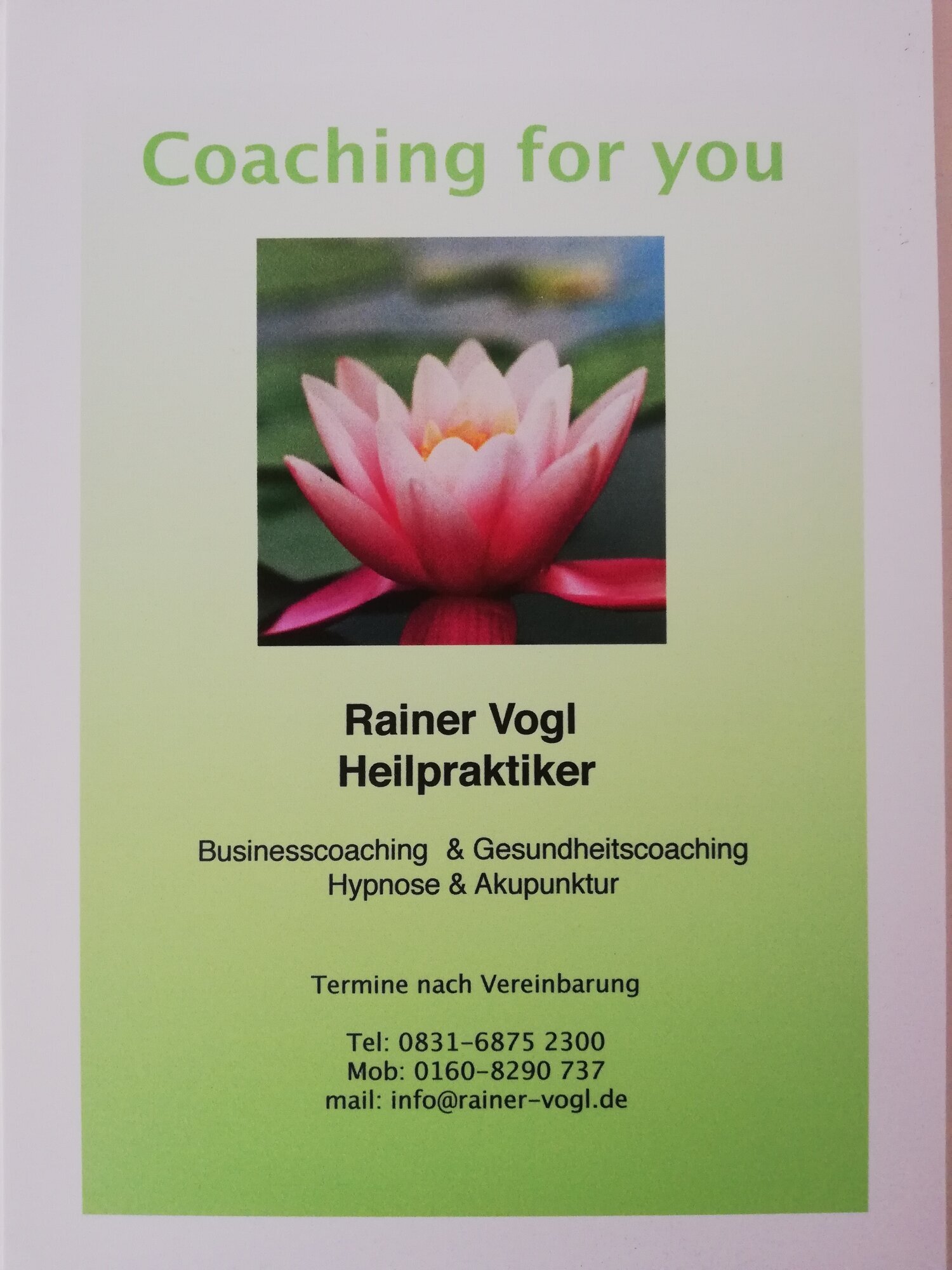 Coaching for you - Rainer Vogl, Fuchsbühlstraße 8 in Kempten (Allgäu)