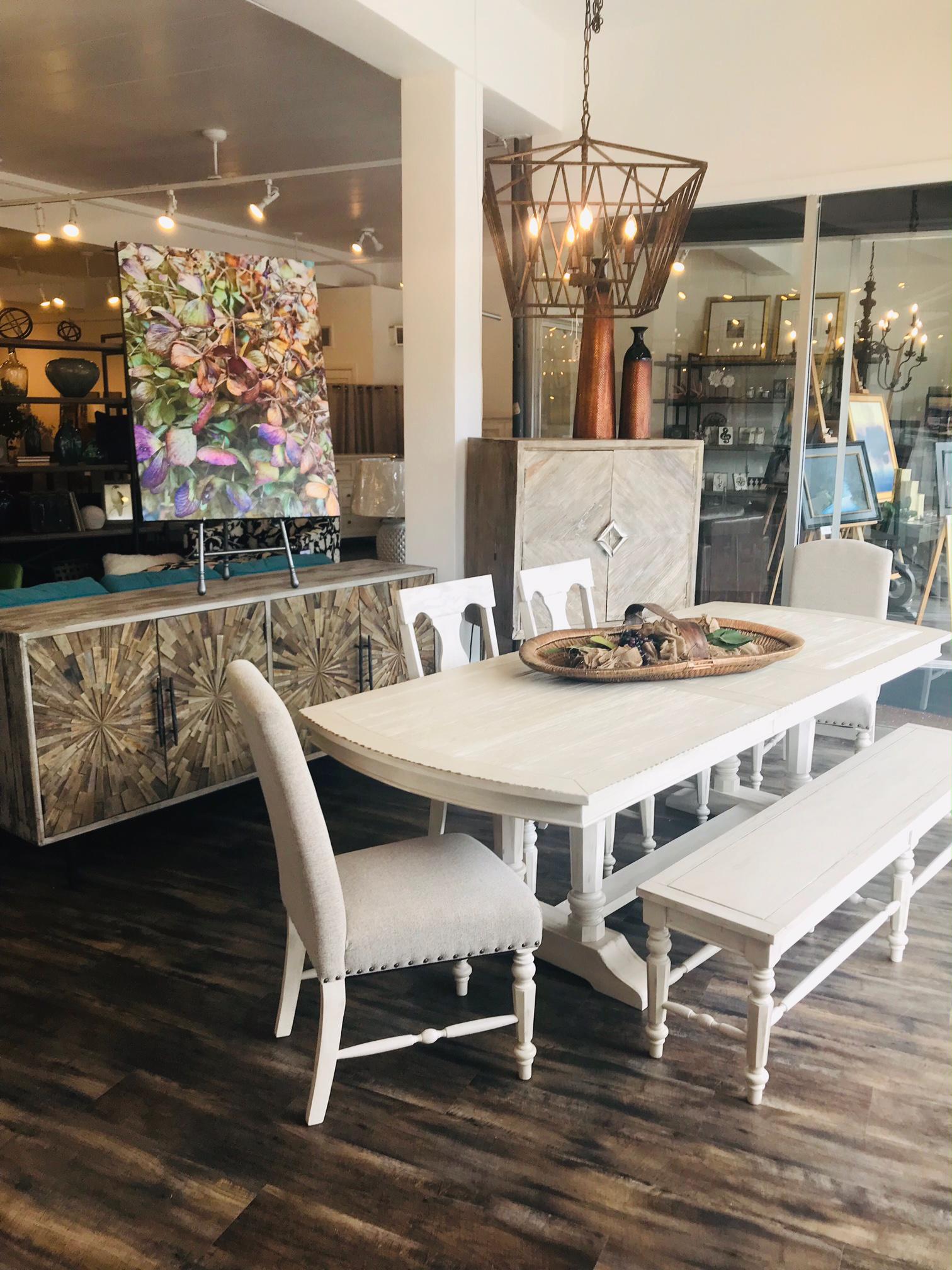 Brooks Dining new line for modern farmhouse - what a pretty look, see in person at Curated Fine Furnishings & Design - call 513.683.2233