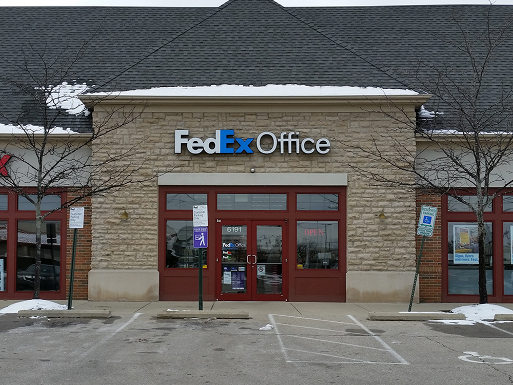 Exterior photo of FedEx Office location at 6191 Sawmill Rd\t Print quickly and easily in the self-service area at the FedEx Office location 6191 Sawmill Rd from email, USB, or the cloud\t FedEx Office Print & Go near 6191 Sawmill Rd\t Shipping boxes and packing services available at FedEx Office 6191 Sawmill Rd\t Get banners, signs, posters and prints at FedEx Office 6191 Sawmill Rd\t Full service printing and packing at FedEx Office 6191 Sawmill Rd\t Drop off FedEx packages near 6191 Sawmill Rd\t FedEx shipping near 6191 Sawmill Rd
