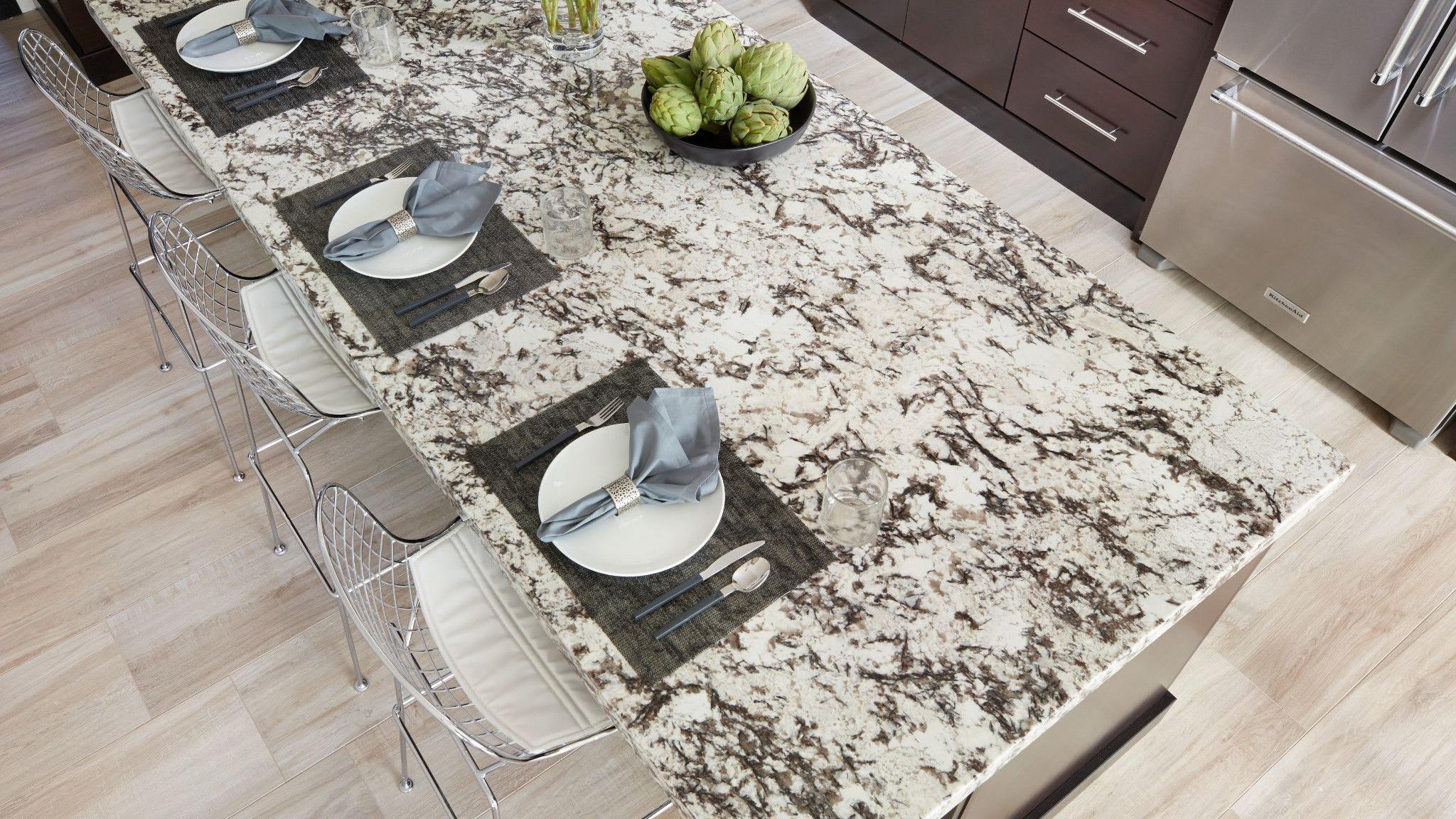 Delicatus White is quarried from a bedrock quarry in Brazil. This granite has a clean, white background with black biotite crystals, giving this stone a contemporary look.