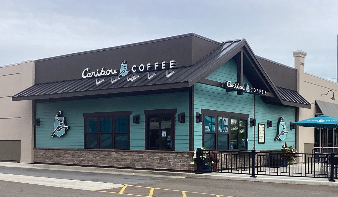 Storefront of the Caribou Coffee at 2810 Capital Ave SW in Battle Creek