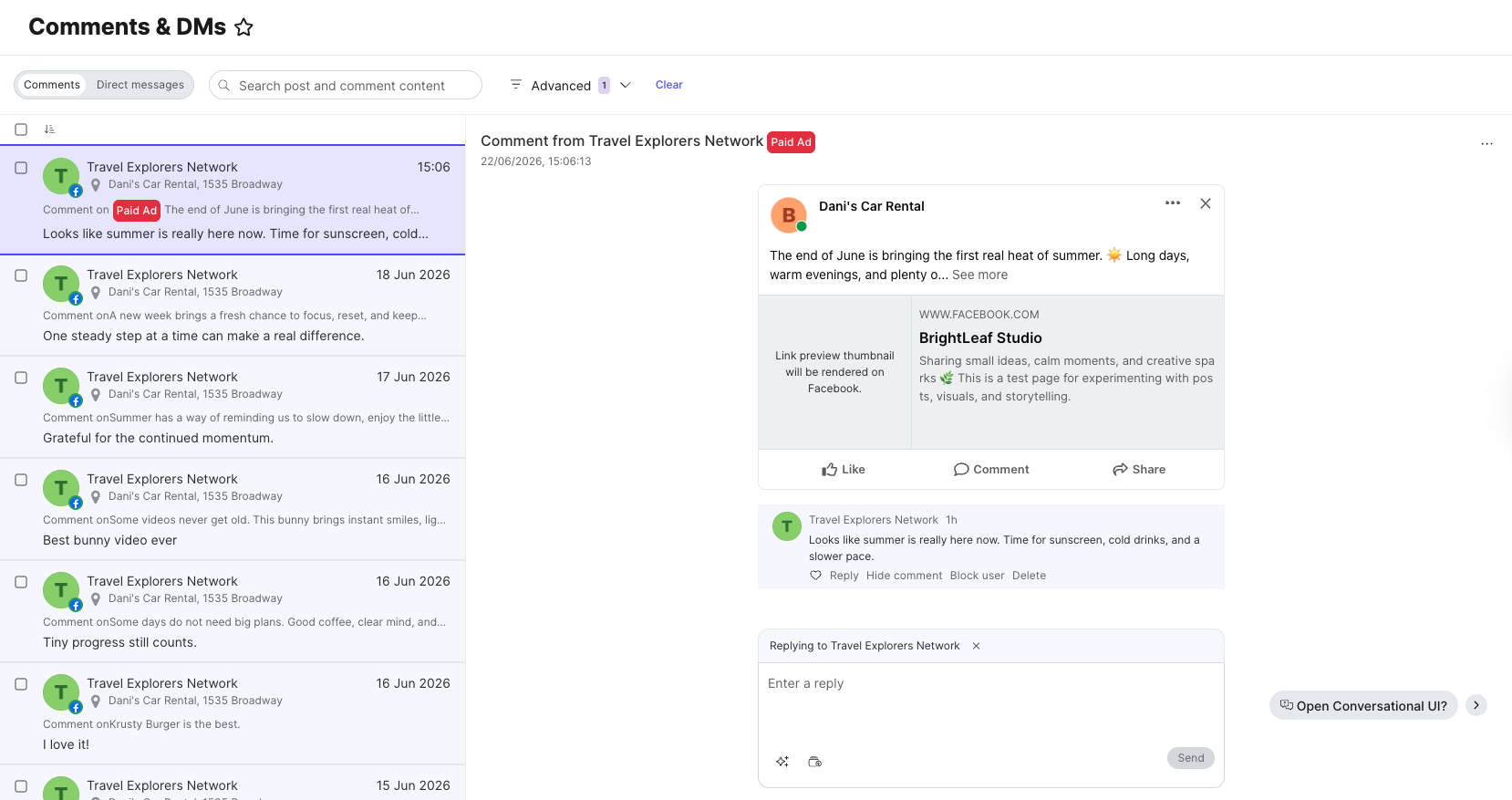 comments and dms paid ad badge