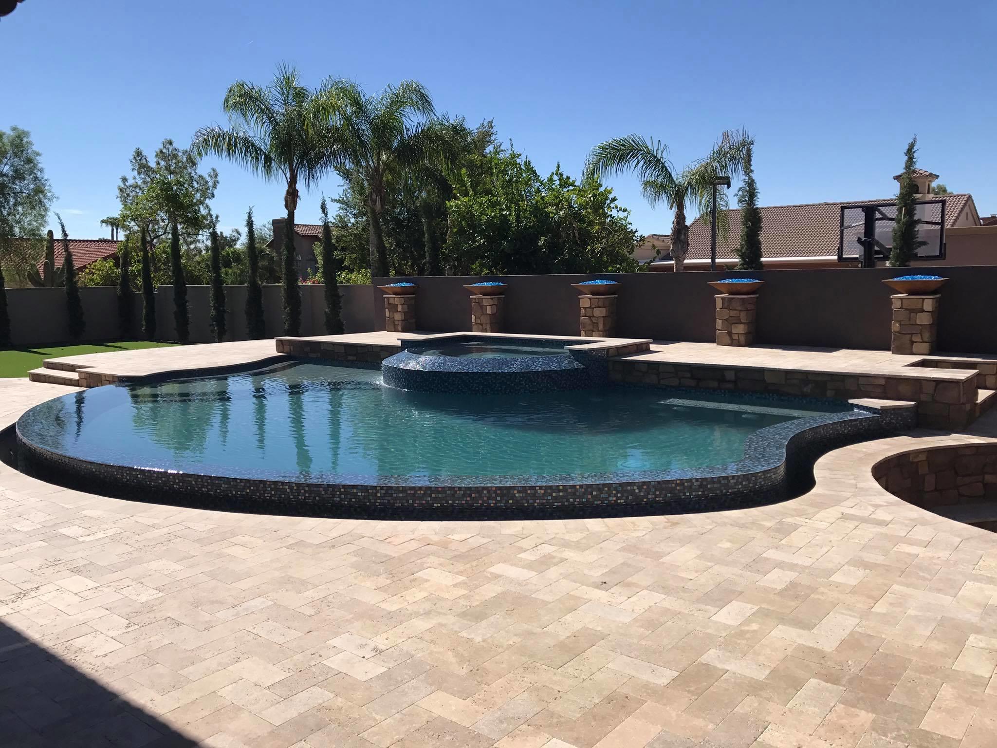 Beautiful Custom Pool Completed August 2017 No Limit Pools & Spas Mesa (602)421-9379
