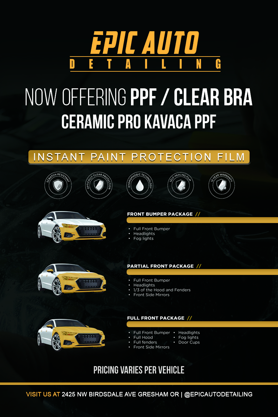 Professional Paint Protection Film/PPF Installation in Gresham, OR