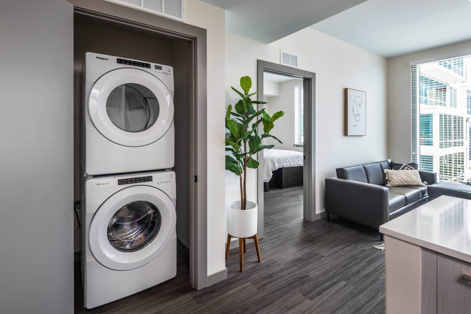 apartment with washer and dryer