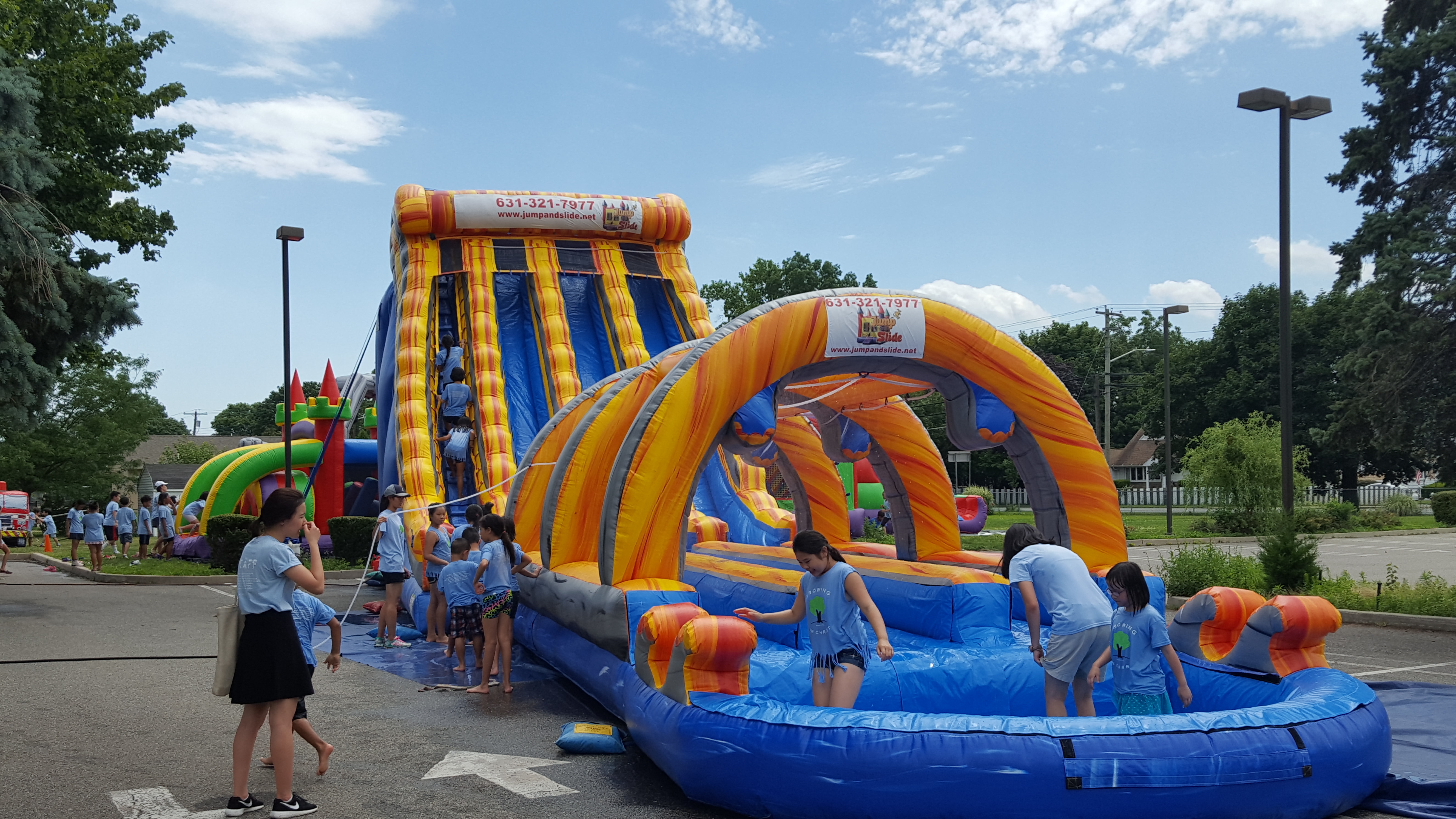 Long Islands only 3 lane water slide inflatable rental Jump And Slide has the best rentals .Yes we rent this to all of the Hampton's.