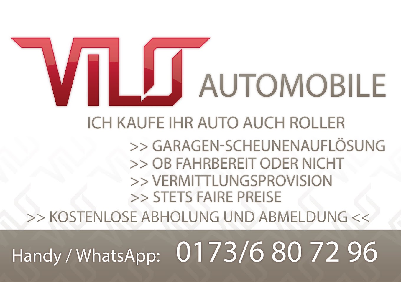 Logo VILO AUTOMOBILE - Wir kaufen Ihr Auto !
