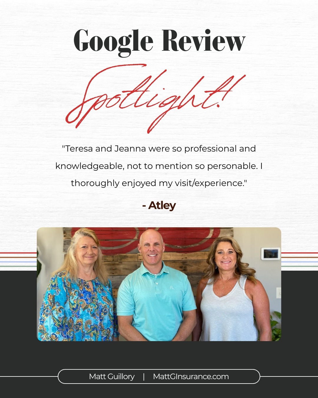 Thank you, Atley, for sharing this. We are so glad to hear Teresa and Jeanna made your visit such a positive experience. Professional, knowledgeable, and personable is exactly what our team strives for each day. We truly appreciate you taking the time to recognize them.