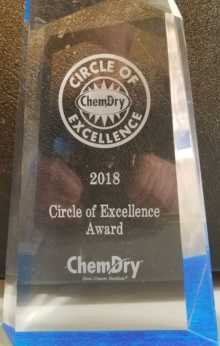 Circle of Excellence Award 2018 Chem-Dry Carpet Cleaning
