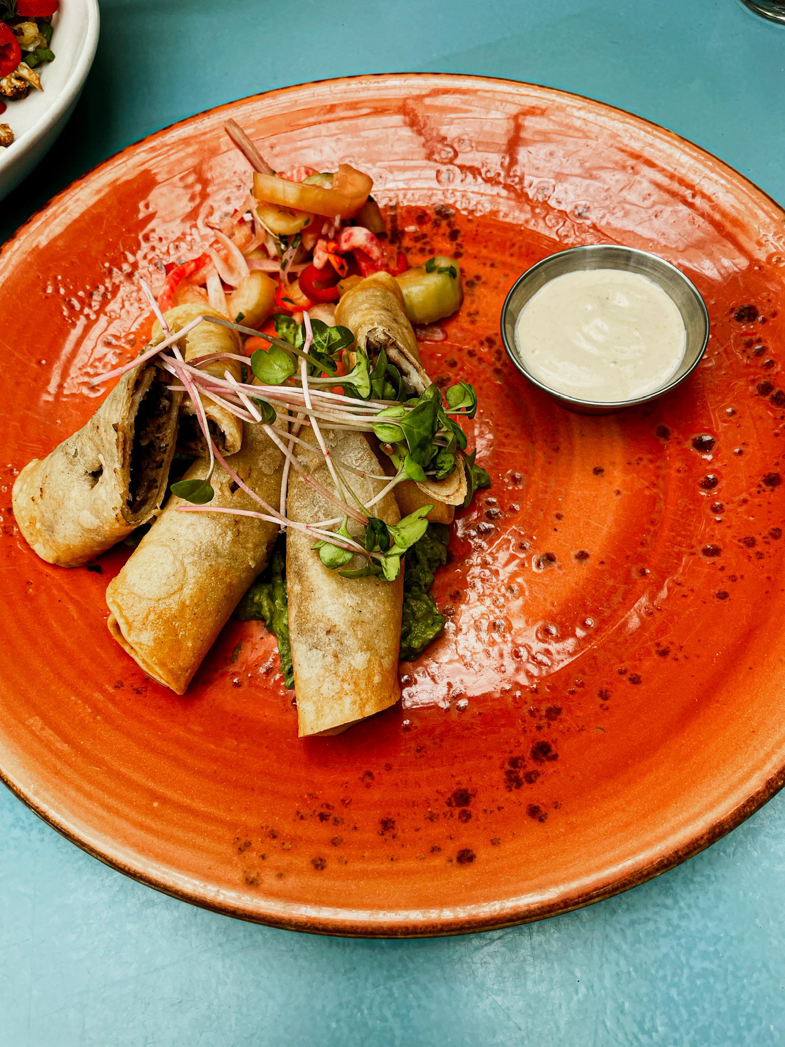 Vegetarian friendly food like the Mushroom & Black Bean Taquitos