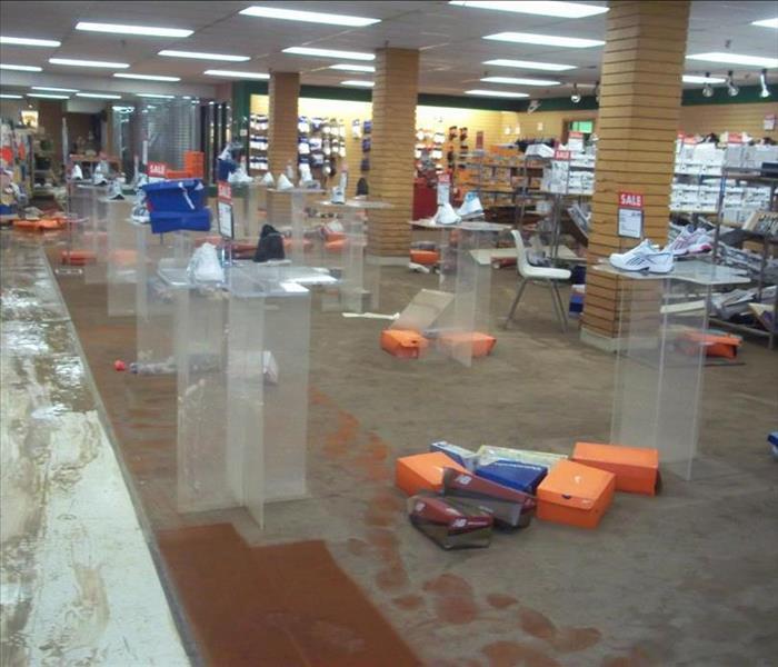 Chicago storm damage dumped three feet of water into this retail facility. The client needed us to a SERVPRO of West Loop / Bucktown / Greektown Chicago (773)434-9100