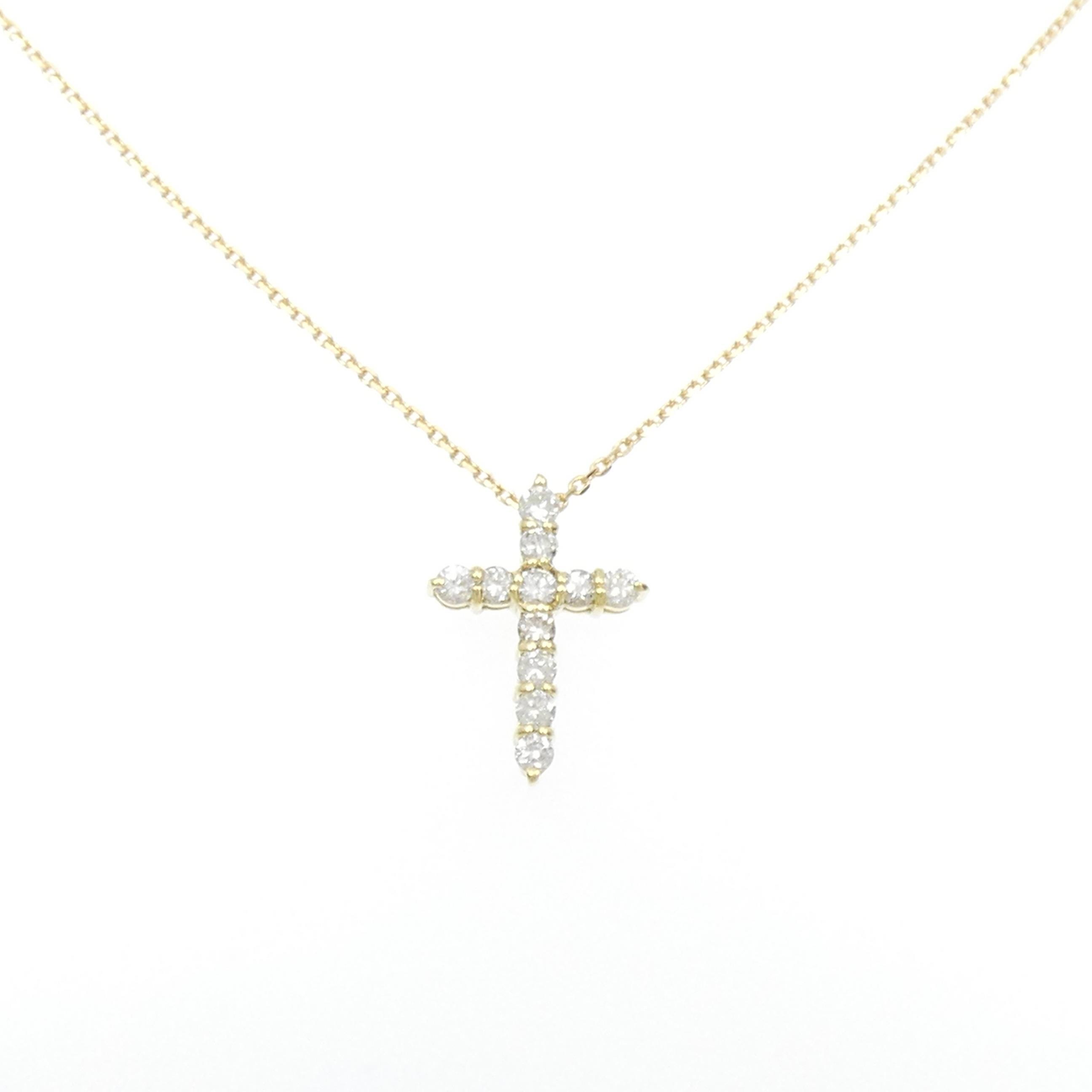 K18YG クロス ダイヤモンド ネックレス 0.307CT