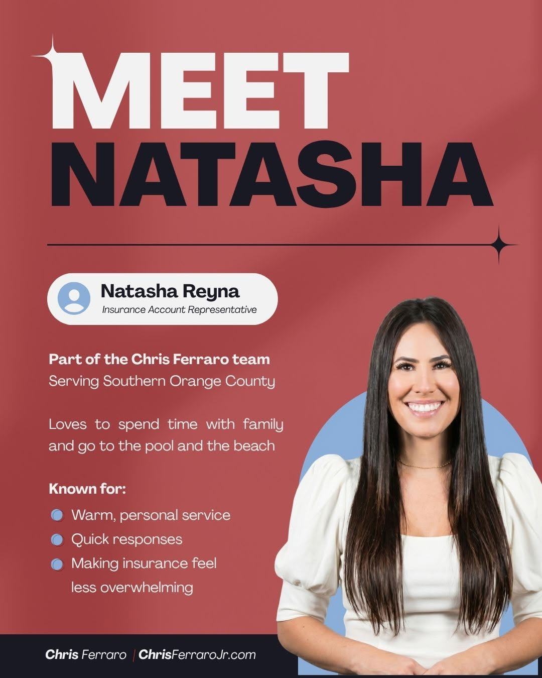 Behind every great office is a great team, and Natasha Reyna is a big part of ours. Natasha brings kindness, patience, and genuine care to every conversation. We appreciate the thoughtful feedback and are grateful for the opportunity to help our customers.