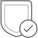 A shield with a checkmark icon.