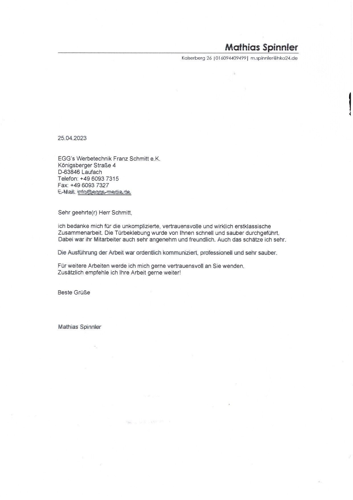 eggs Werbetechnik Franz Schmitt e.K., Königsberger Straße 4 in Laufach