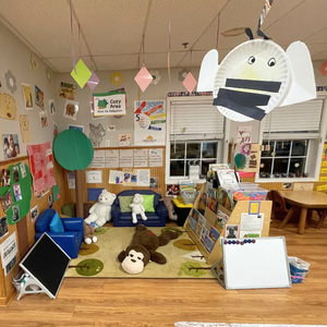 Bright and colorful preschool classroom at Childcare Network with age-appropriate learning materials