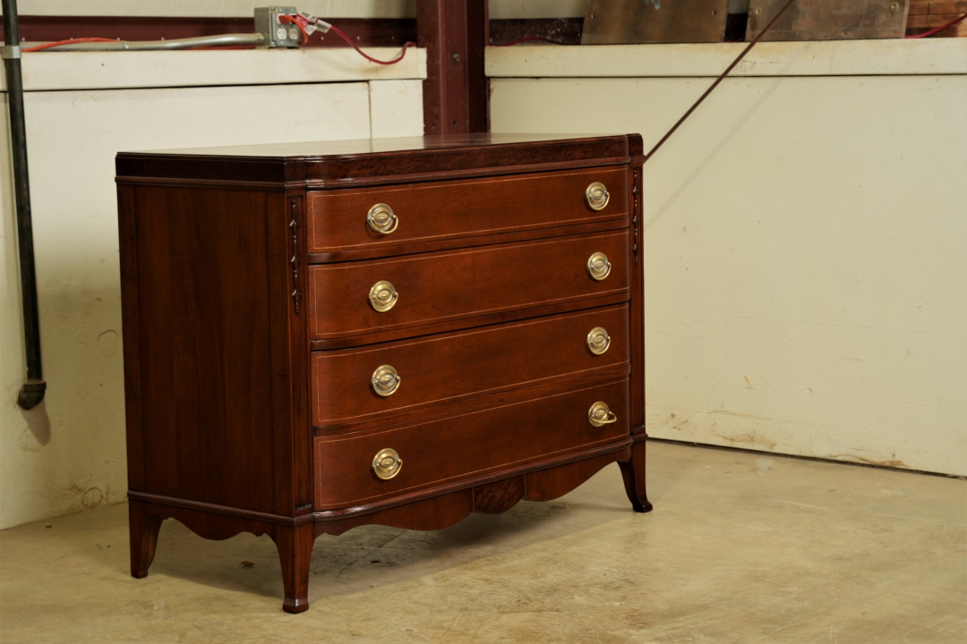 Antique Chest of Drawers After Refinishing - Angled View