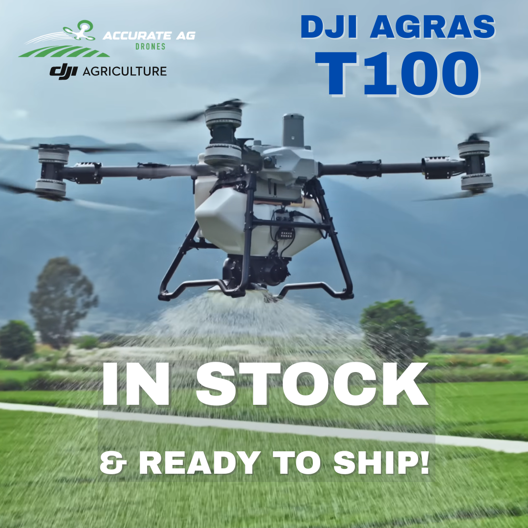 ???? DJI Agras T100 In Stock Now at Accurate Ag Drones!

Scale up your ag operations with the powerhouse DJI Agras T100&mdash;featuring a massive 100L spray tank, 150L spreader, and 100kg payload for over 100 acres per hour coverage. Advanced LiDAR, radar, and 360&deg; obstacle avoidance ensure safe, precise spraying, spreading, and lifting on large fields.

Ready to boost efficiency? Order yours today&mdash;ships coast-to-coast from America's premier DJI Agras distributor. Visit accurateagdrones.com or call 833-305-3607 for demos, training, and support.